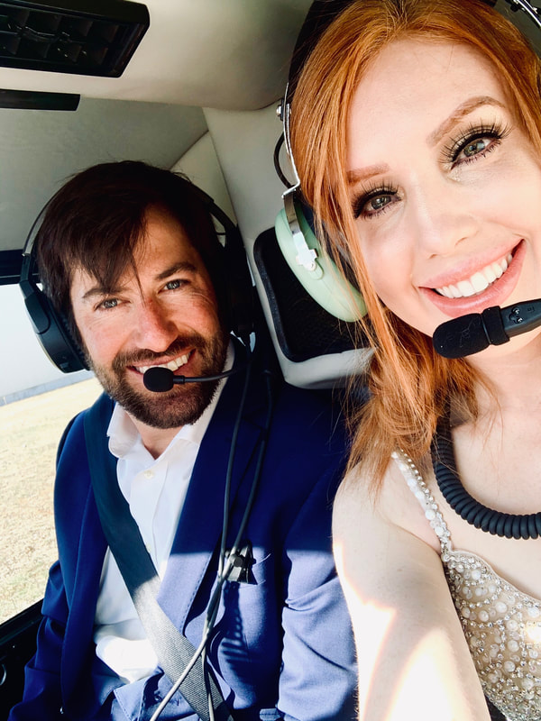 A couple flying with Wind River Air on their wedding day near Driggs, ID. Photo credit Scheer Family
