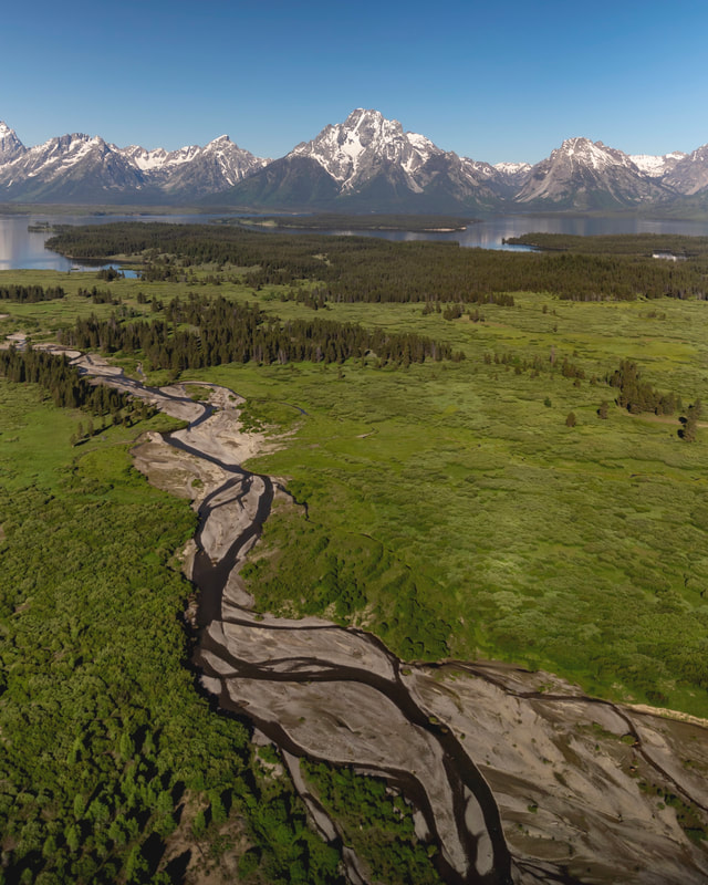 Jackson Lake with Mount Moran in the background in Grand Teton National Park during a photo flight with WRA. Photo credit. David Rule
